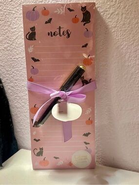 Pink Halloween Notes Pad with Pen